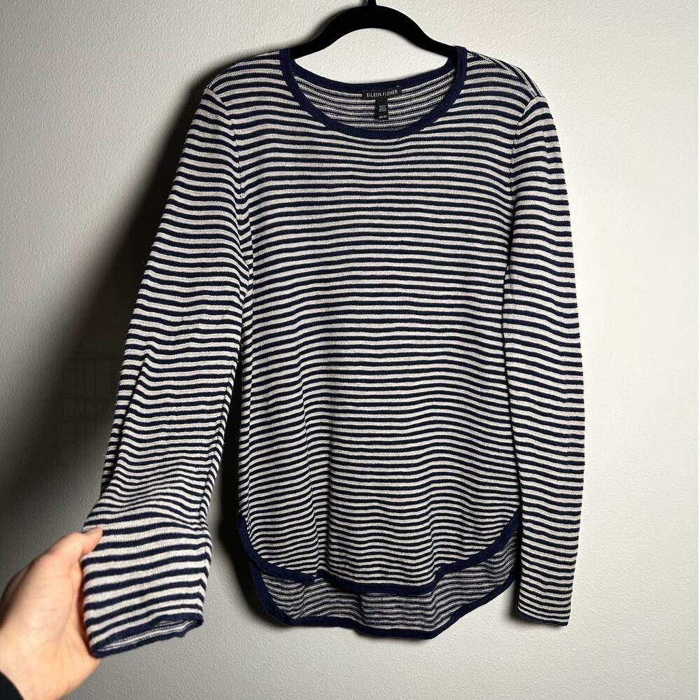 Eileen Fisher Linen & Cotton Pullover Shirt - XS - Nautical Stripes - Lagenlook